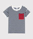 Gestreiftes Kinder-T-Shirt aus Frottee für Jungen