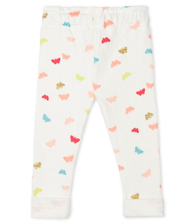 Gemusterte Baby-Hose f&uuml;r M&auml;dchen weiss/vielfarbig