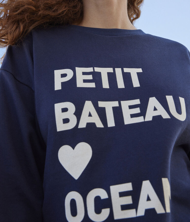 Damen-Sweatshirt aus Molton blau