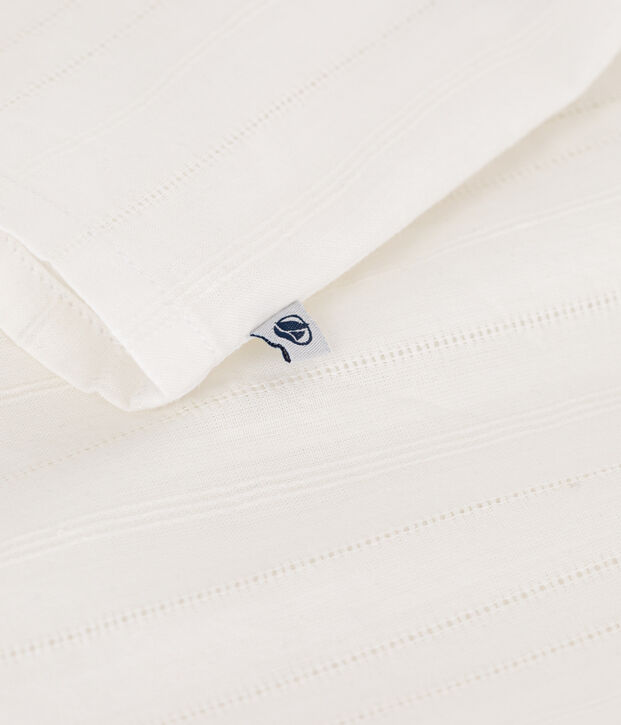 Kurz&auml;rmelige Kinder-Bluse aus einfarbiger Baumwolle weiss