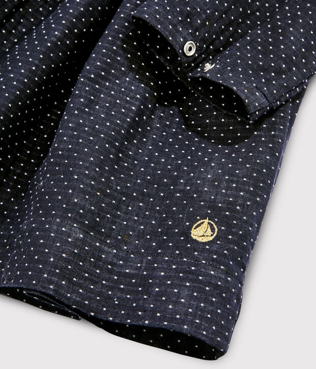 Lang&auml;rmeliges Kinderkleid f&uuml;r M&auml;dchen blau/weiss