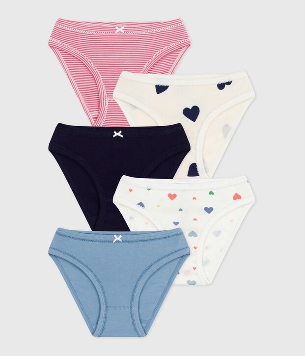 Set Kinder-Slips aus Baumwolle mit Herzmotiv vielfarbig