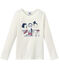 Mädchen-Langarmshirt mit Aufdruck weiss MARSHMALLOW