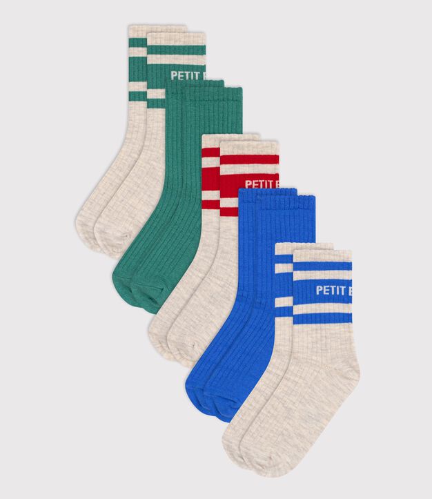 5er-Set Kinder-Socken aus Baumwolle mit Sportmotiv vielfarbig
