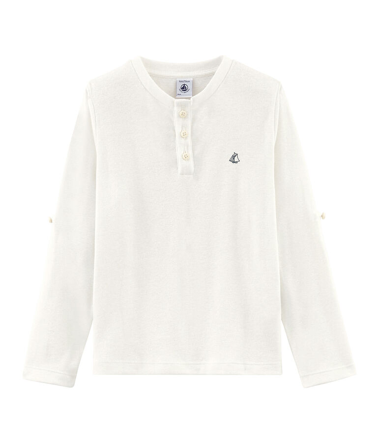 Kinder-T-Shirt f&uuml;r Jungen weiss MARSHMALLOW