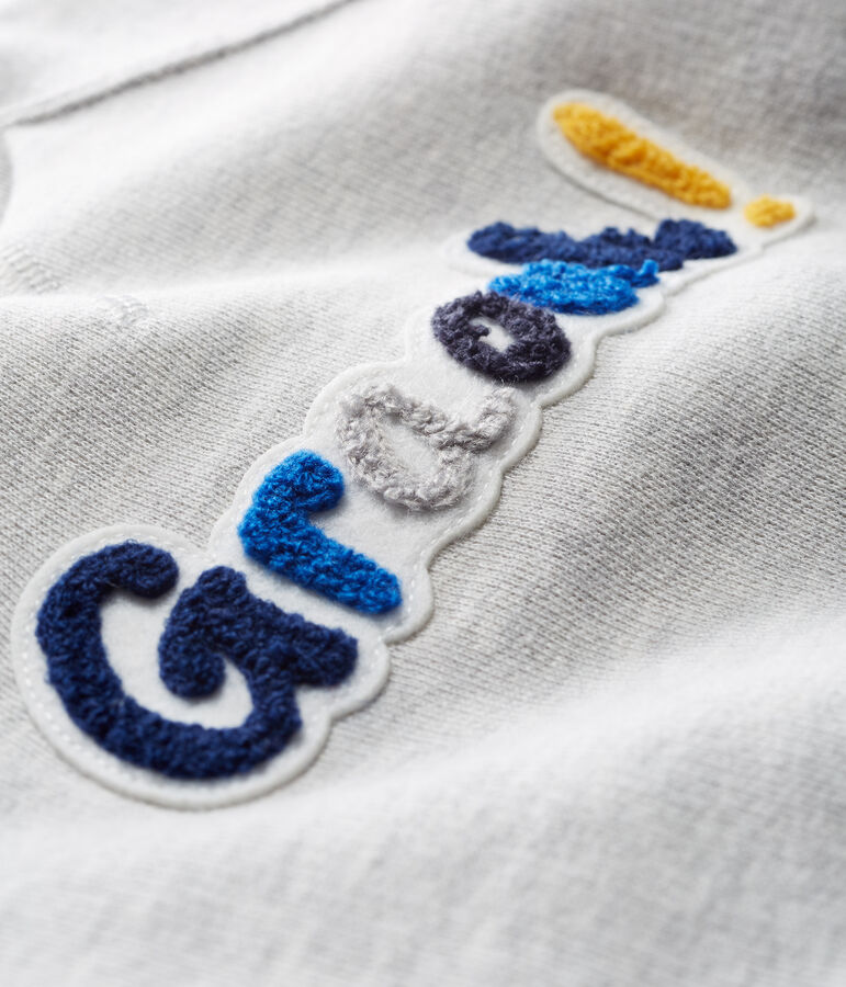 Baby-Sweatshirt aus Molton f&uuml;r Jungen grau BELUGA CHINE CN