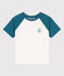 Kurzärmeliges Kinder-T-Shirt aus bedruckter Baumwolle grün MARSHMALLOW/ DRAGONFLY