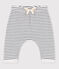 Gestreifte Babyhose aus Baumwoll-Doppeljersey weiss MARSHMALLOW/blau SMOKING