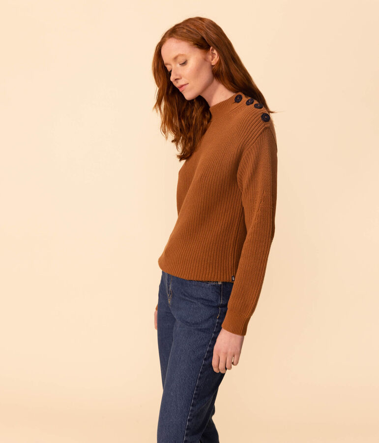 Damenpullover aus Baumwolle mit Patentmuster ALEZAN