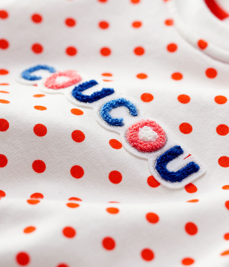 Baby-Sweatshirt aus Molton. weiss MARSHMALLOW/ CAROTTE