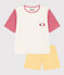 Kurzpyjama Petit Bateau X Snoopy aus Baumwolle für Damen weiss MARSHMALLOW/weiss MULTICO