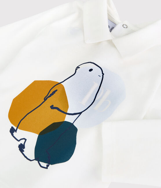 Baby-T-Shirt aus Baumwolle. weiss MARSHMALLOW