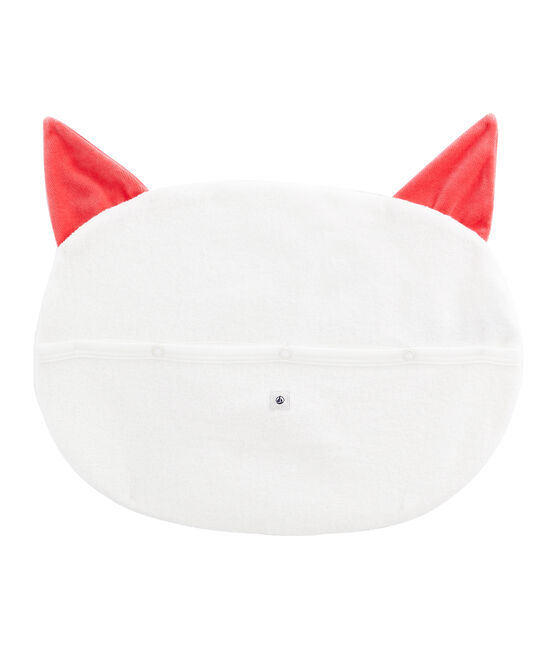 Pyjama-Beutel aus angerautem, extra warmem Bouclé-Frottier. weiss MARSHMALLOW/rot SIGNAL