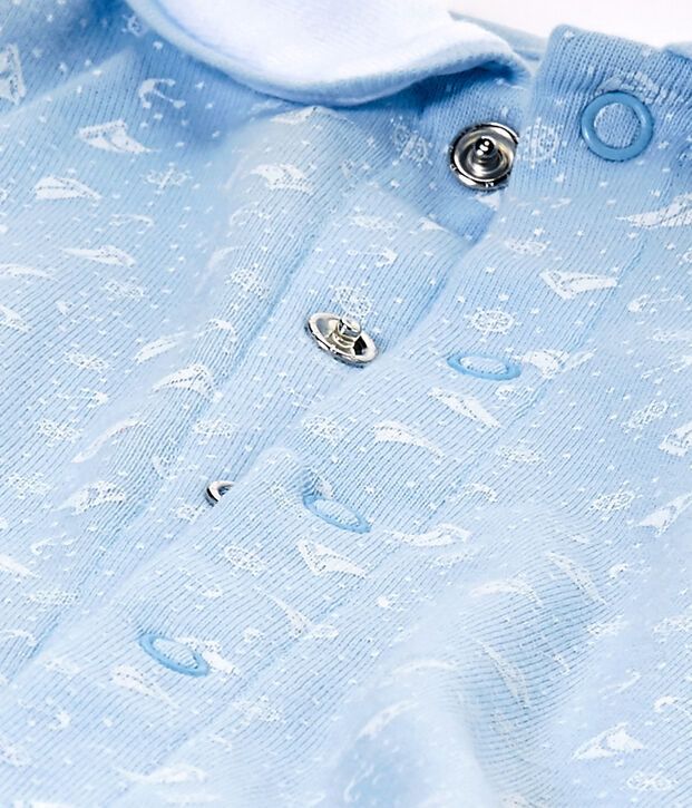 Unisex-Baby-Strampler und M&uuml;tze f&uuml;r Neugeborene blau/weiss
