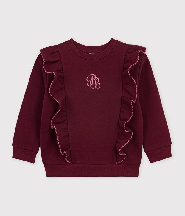 Kinder-Sweatshirt aus einfarbiger Baumwolle TRUFFE
