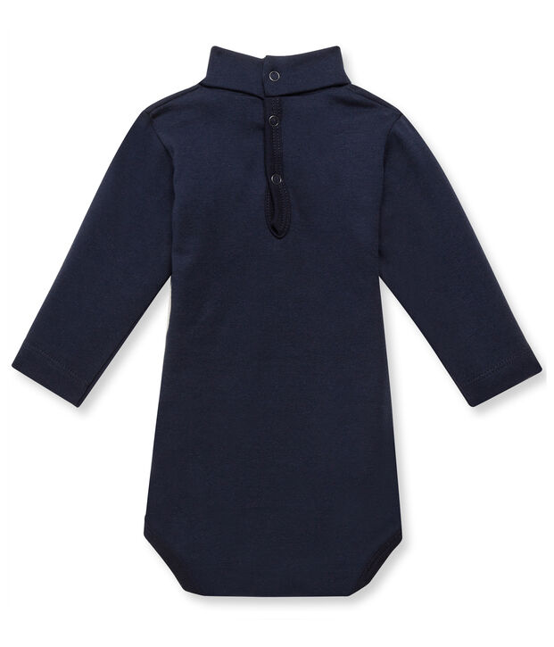 Baby-Body mit Rollkragen blau