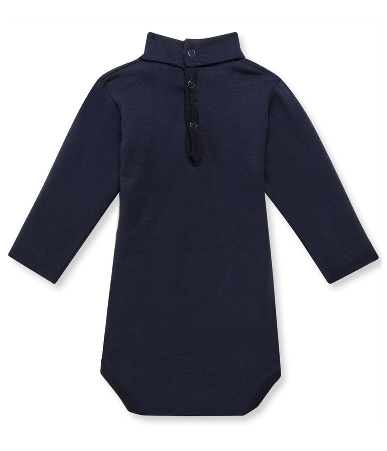 Baby-Body mit Rollkragen blau SMOKING