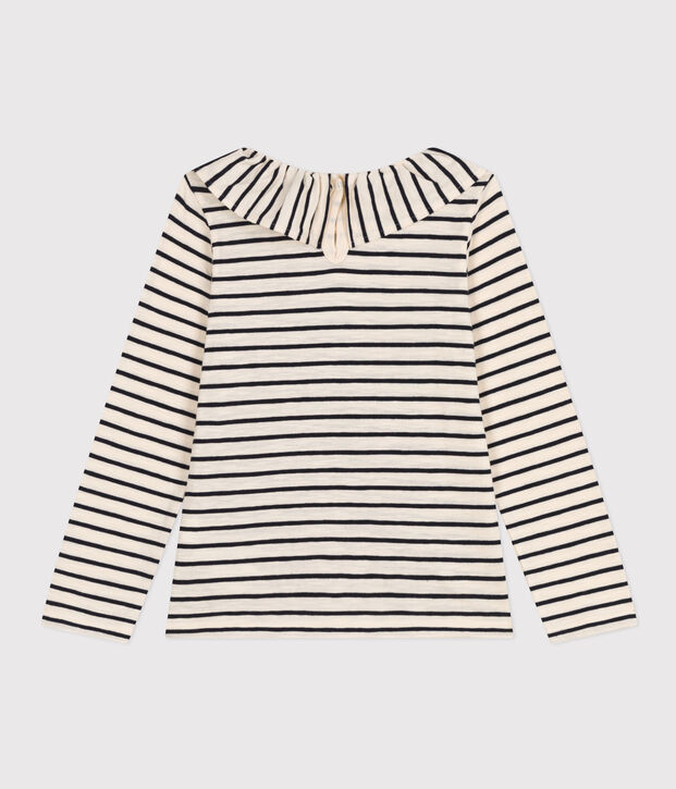 Lang&auml;rmeliges T-Shirt aus geflammtem Jersey Kinder/M&auml;dchen naturfarben/blau