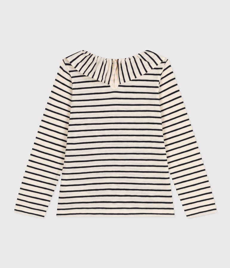 Lang&auml;rmeliges T-Shirt aus geflammtem Jersey Kinder/M&auml;dchen naturfarben/blau