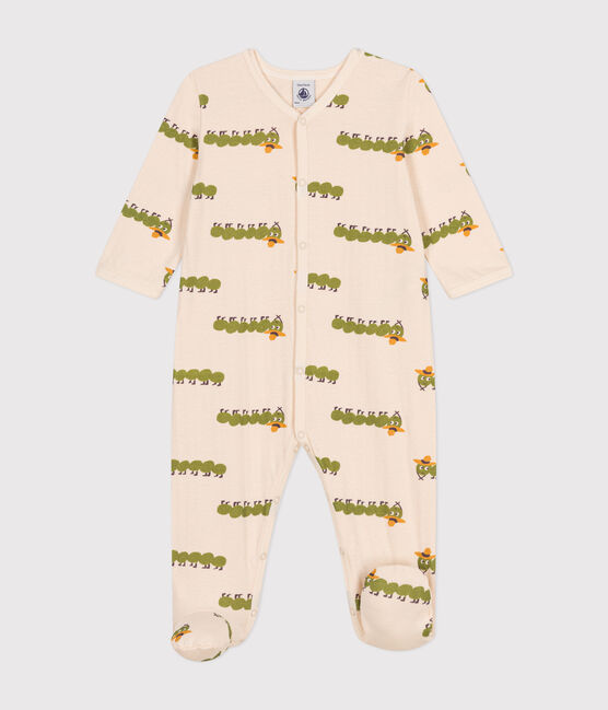 Baby-Strampler aus Baumwolle mit Tier-Printmotiv weiss AVALANCHE/ MULTICO