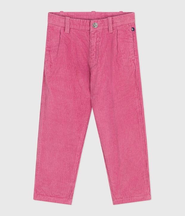 Kinder-Hose aus einfarbigem Fein-Cord rosa