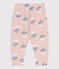 Baby-Hose aus bedrucktem Molton rosa SALINE/weiss MULTICO