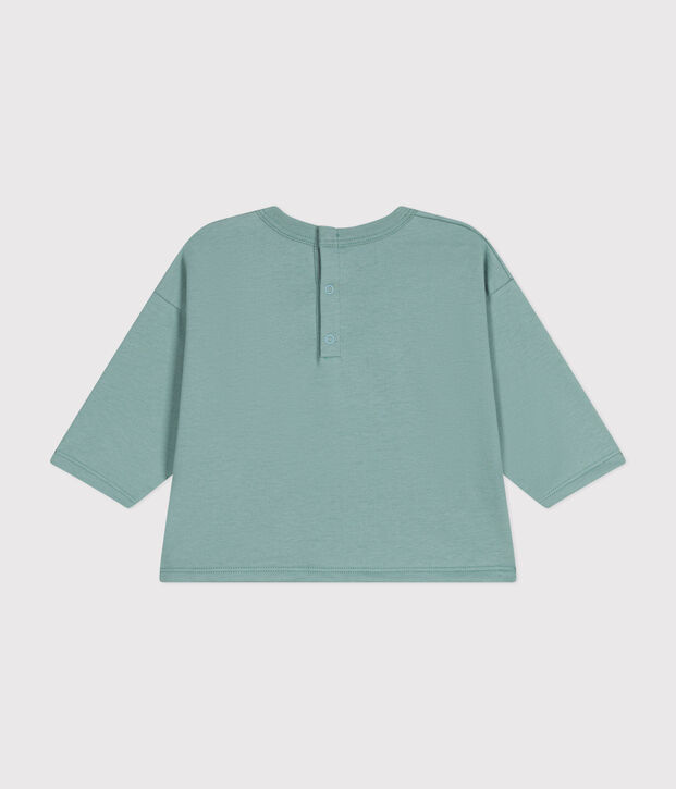 Lang&auml;rmeliges Baby T-Shirt aus feinem Jersey gr&uuml;n