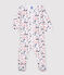 Baby-Strampler aus Molton und Bio-Baumwolle mit Paris-Motiv weiss MARSHMALLOW/weiss MULTICO