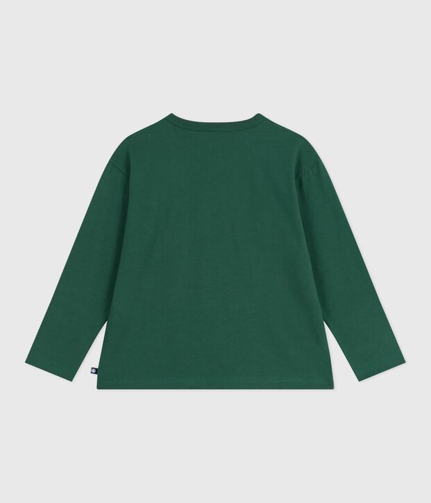 Lang&auml;rmeliges Kinder-T-Shirt aus bedruckter Baumwolle gr&uuml;n