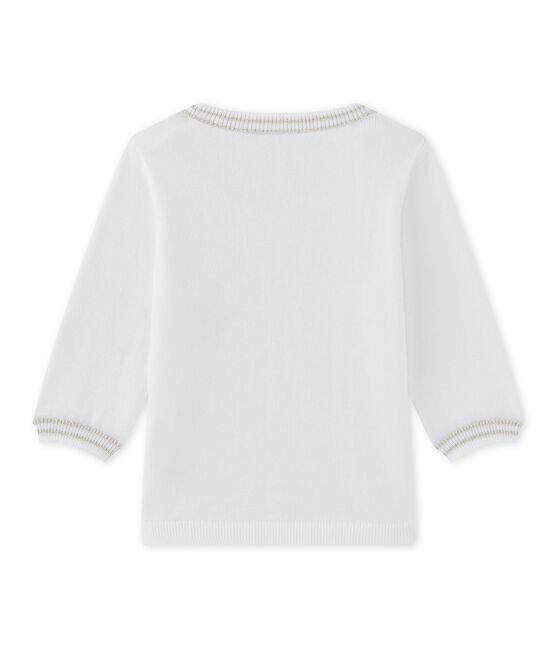Baby-Jungen-Pullover aus Jersey weiss MARSHMALLOW