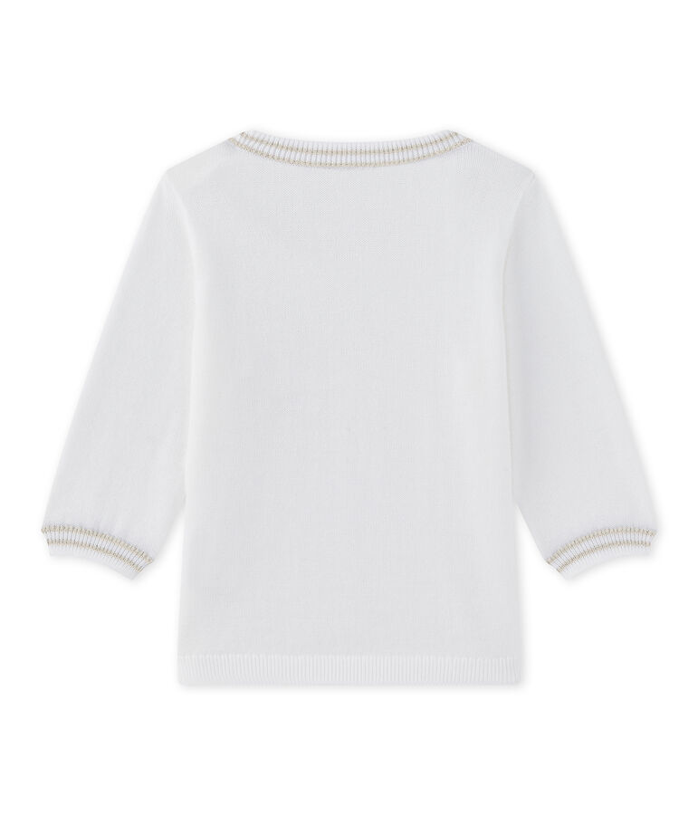 Baby-Jungen-Pullover aus Jersey weiss MARSHMALLOW