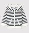 Baby-Kapuzensweatshirt aus Jersey für Jungen weiss MARSHMALLOW/blau SMOKING