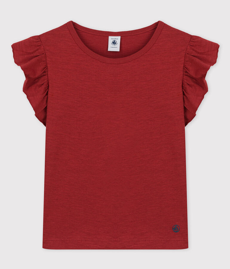 Kurz&auml;rmeliges T-Shirt aus Baumwolle f&uuml;r M&auml;dchen braun OMBRIE