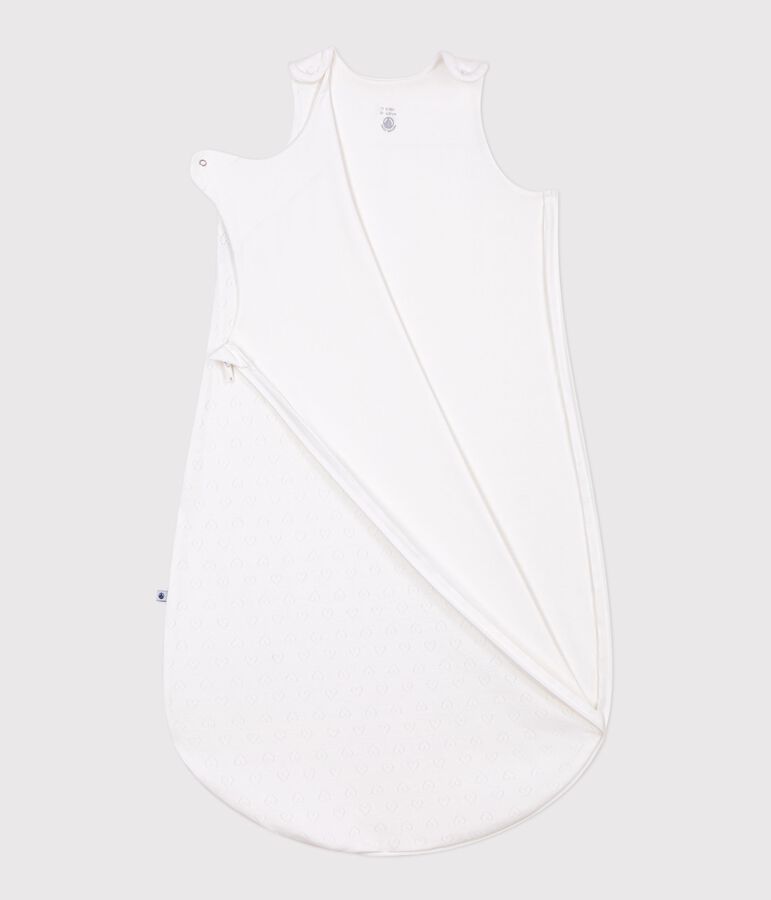 Babyschlafsack aus Baumwolle mit Lochstickerei in Herzform TOG-Wert 0,5 weiss