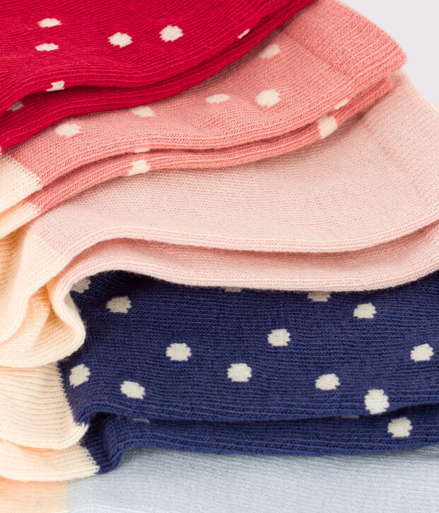 5er-Set getupfte Kindersocken aus Baumwolljersey vielfarbig