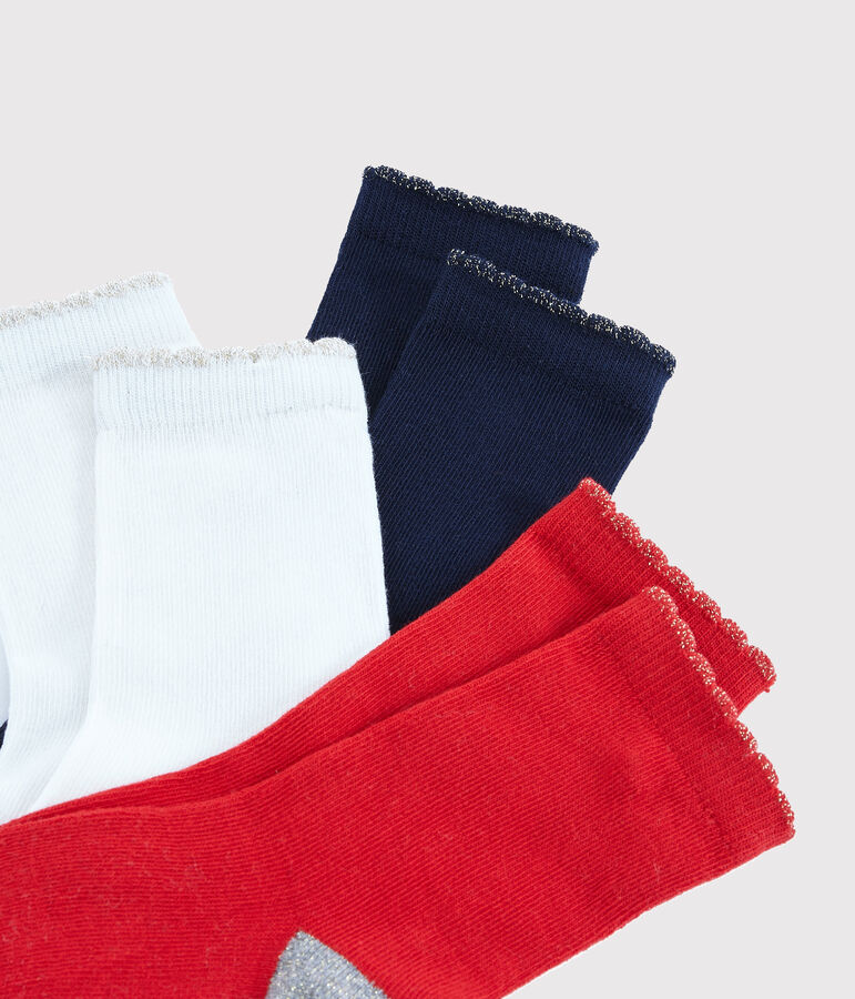 Set aus 3 Paar Kinderstr&uuml;mpfen f&uuml;r M&auml;dchen vielfarbig