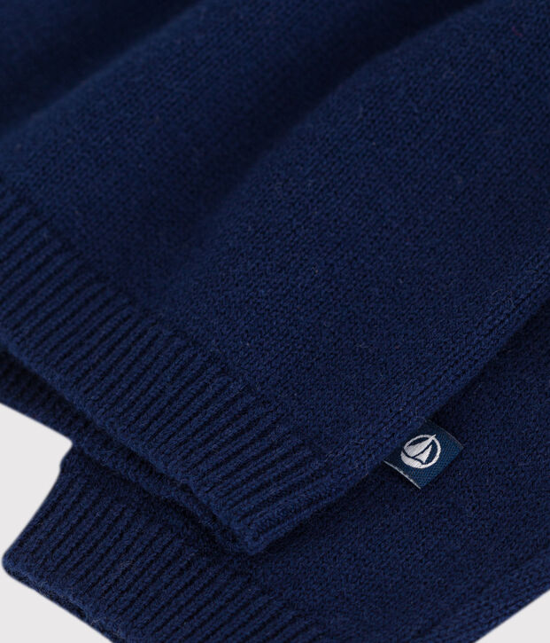 Baby-Cardigan mit Kragen aus einfarbigem Woll- und Baumwollstrick SOIR