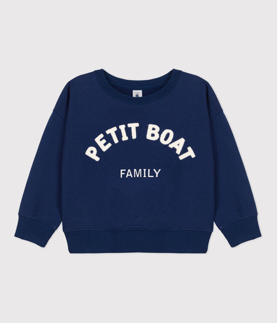 Kinder-Sweatshirt aus Molton für Mädchen und Jungen blau MEDIEVAL