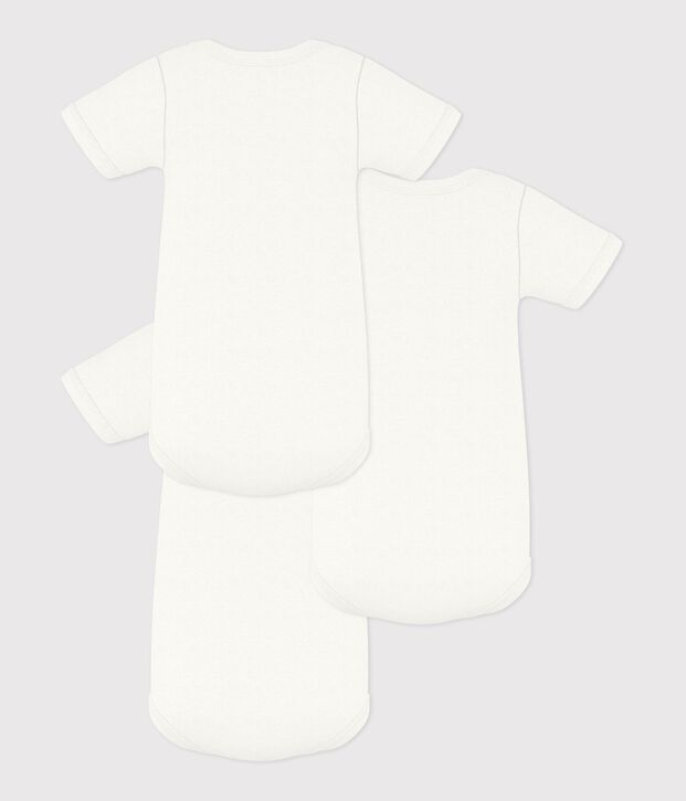 Set kurz&auml;rmeliger Baby-Bodys aus einfarbiger Baumwolle vielfarbig