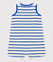 Baby-Kurzoverall aus gestreiftem Rippstrick blau AVALANCHE/weiss PERSE