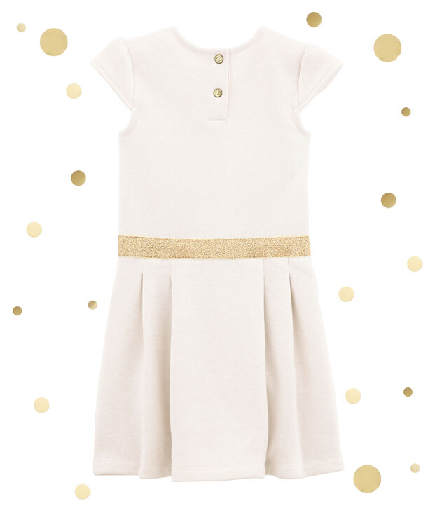 Kleid aus Molton weiss/gelb