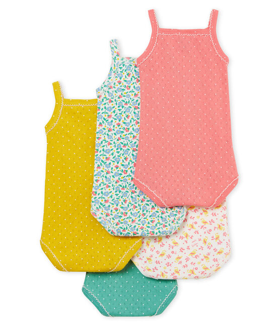 5er-Set Baby-Trägerbodys für Mädchen variante 1