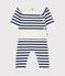 2-teiliges Baby-Set aus Wollstrick mit Matrosenstreifen blau MARSHMALLOW/ SOIR