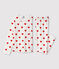 Kinderpyjama aus Rippstrick mit Herzchenmotiv weiss MARSHMALLOW/rot TERKUIT