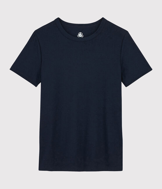 T-Shirt aus Sea-Island-Baumwolle für Damen blau MARINE