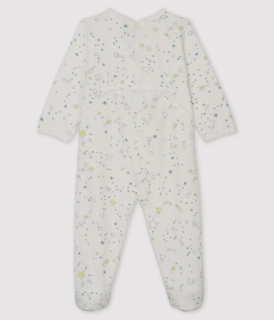 Baby-Strampler aus Nicki weiss MARSHMALLOW/weiss MULTICO
