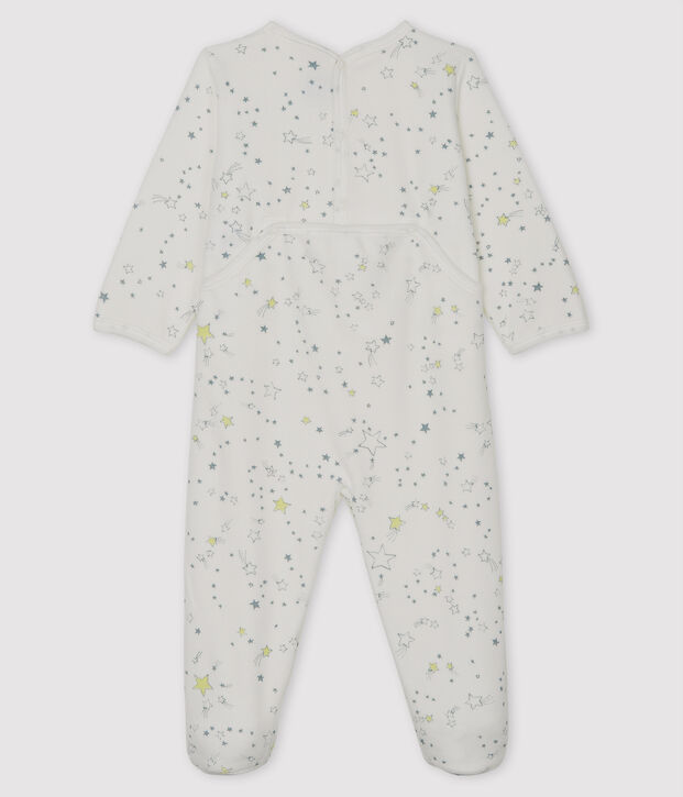 Baby-Strampler aus Nicki weiss/vielfarbig