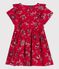 Kurzärmeliges Kinderkleid aus Popeline für Mädchen rot TERKUIT/weiss MULTICO