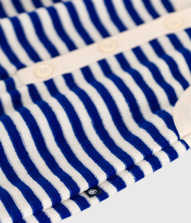 Baby-Kurzoverall aus Frottee blau/naturfarben