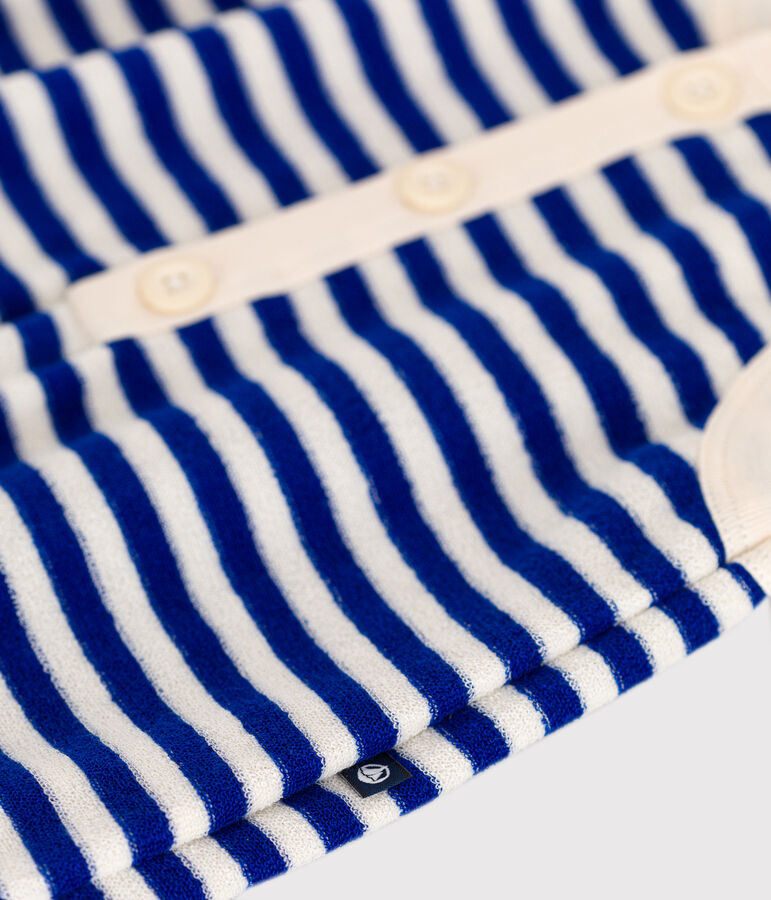 Baby-Kurzoverall aus Frottee blau/naturfarben